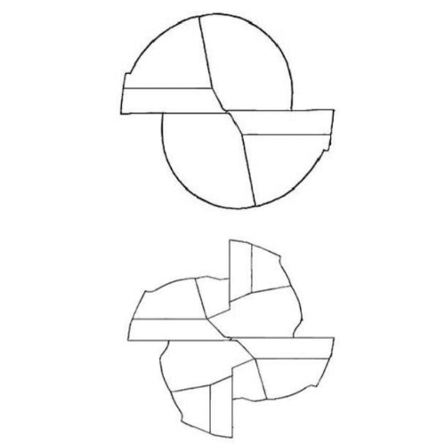 2刃與4刃端面外形比較